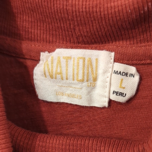 Nation LTD Dawn Femme Turtleneck Top in Red Clay size XL 100% Pima Cotton - Picture 4 of 11